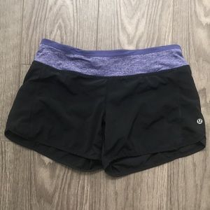 LULULEMON track shorts - purple/blue waistband